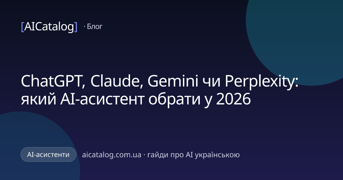 ChatGPT, Claude, Gemini чи Perplexity: який AI-асистент обрати у 2026
