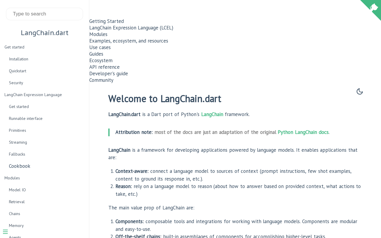 Інтерфейс langchain_dart