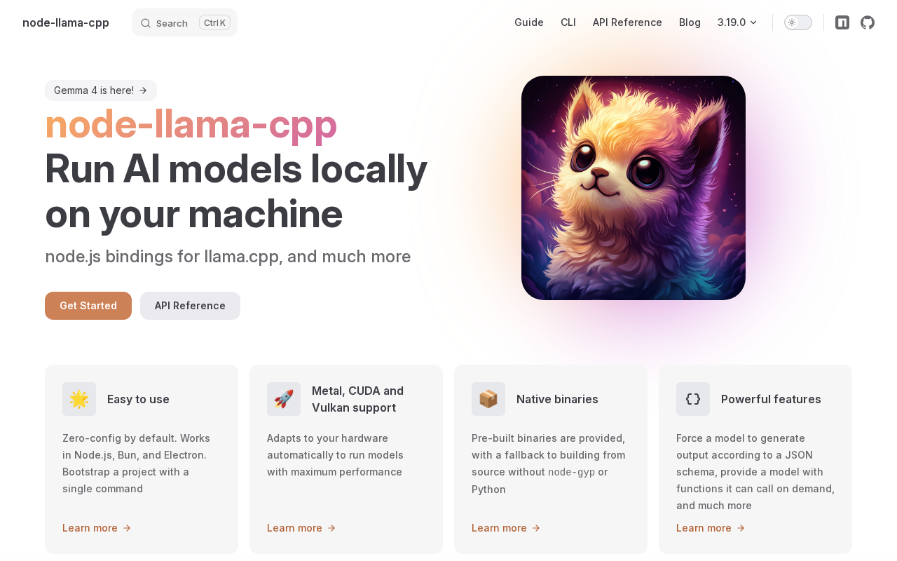 Інтерфейс node-llama-cpp