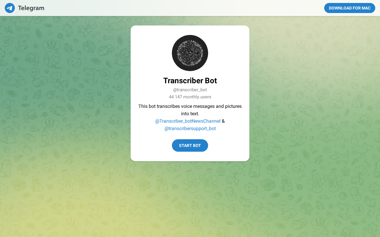 Інтерфейс TranscriberBot